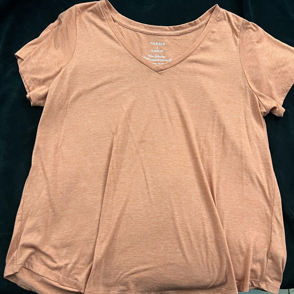 Torrid plus size plain orange heather shirt.